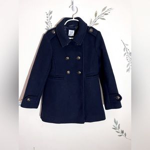 Gap girl navy wool pea coat